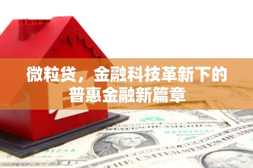 香山微粒贷，金融科技革新下的普惠金融新篇章